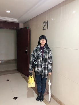 「archives（アルシーヴ）のアイテム（ピーコート）」を使った、ジェーン ちゃんさん（レディース・158cm）の冬コーディネート
