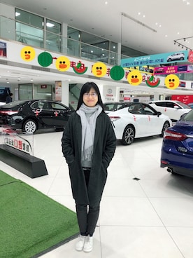 「RAY CASSIN（レイカズン）のアイテム（チェスターコート）」を使った、ジェーン ちゃんさん（レディース・158cm）の冬コーディネート