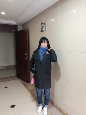 「RAY CASSIN（レイカズン）のアイテム（チェスターコート）」を使った、ジェーン ちゃんさん（レディース・158cm）の冬コーディネート