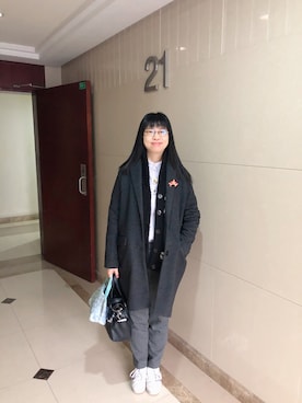 「RAY CASSIN（レイカズン）のアイテム（チェスターコート）」を使った、ジェーン ちゃんさん（レディース・158cm）の春コーディネート