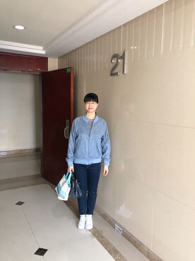 「BACK NUMBER（バックナンバー）のアイテム（MA-1）」を使った、ジェーン ちゃんさん（レディース・158cm）の秋コーディネート