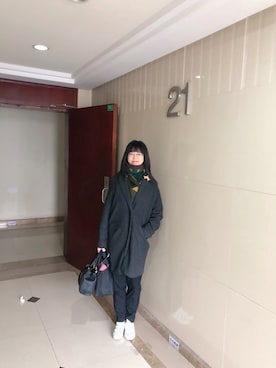 「RAY CASSIN（レイカズン）のアイテム（トレンチコート）」を使った、ジェーン ちゃんさん（レディース・158cm）の冬コーディネート
