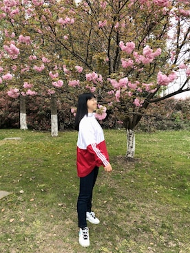 「PULL&BEAR（プルアンドベア）のアイテム（パーカー）」を使った、ジェーン ちゃんさん（レディース・158cm）の春コーディネート