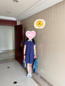 「休闲」｜「アイテム（ワンピース）」を使った、ジェーン ちゃんさん（レディース・158cm）の夏コーディネート