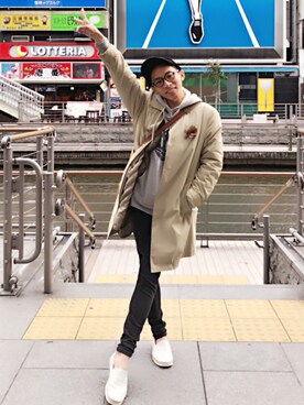「NET（ネット）のアイテム（パンツ）」を使った、Hsingさん（メンズ・165cm）の春コーディネート