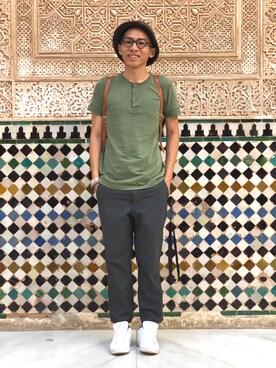 「NET（ネット）のアイテム（パンツ）」を使った、Hsingさん（メンズ・165cm）の夏コーディネート