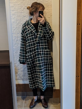 「Mila Owen」｜「アイテム（チェスターコート）」を使った、mmmさん（レディース・159cm）の冬コーディネート