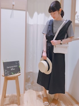 「セットアイテム」｜「アイテム（オールインワン・サロペット）」を使った、  n a oさん（レディース・158cm）の春コーディネート