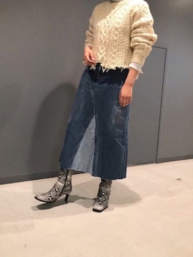 「ANGIE（アンジー）のアイテム（ニット/セーター）」を使った、akarinsさん（レディース・159cm）の秋コーディネート