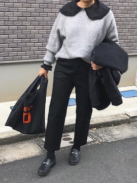 「ANGIE（アンジー）のアイテム（ニット/セーター）」を使った、akarinsさん（レディース・159cm）の冬コーディネート