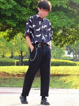 「BUBBLES（バブルス）のアイテム」を使った、Ryoooさん（メンズ・177cm）の夏コーディネート