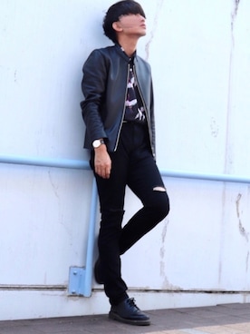 「BUBBLES（バブルス）のアイテム」を使った、Ryoooさん（メンズ・177cm）の秋コーディネート