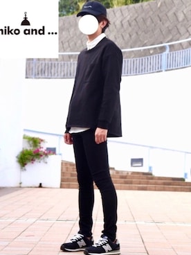 「NUMERALS（ヌメラルズ）のアイテム（帽子）」を使った、Ryoooさん（メンズ・177cm）の秋コーディネート