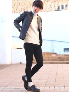「Dr. Martens（ドクターマーチン）のDr.Martens / ドクターマーチン 1461 3EYE GIBSON SHOE 3ホール ギブソン シューズ ブーツ（ブーツ）」を使った、Ryoooさん（メンズ・177cm）の冬コーディネート