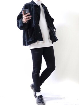 「Dr. Martens（ドクターマーチン）のDr.Martens / ドクターマーチン 1461 3EYE GIBSON SHOE 3ホール ギブソン シューズ ブーツ（ブーツ）」を使った、Ryoooさん（メンズ・177cm）の冬コーディネート
