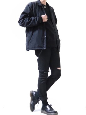 「Dr. Martens（ドクターマーチン）のDr.Martens / ドクターマーチン 1461 3EYE GIBSON SHOE 3ホール ギブソン シューズ ブーツ（ブーツ）」を使った、Ryoooさん（メンズ・177cm）の冬コーディネート