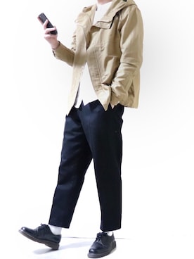 「Dr. Martens（ドクターマーチン）のDr.Martens / ドクターマーチン 1461 3EYE GIBSON SHOE 3ホール ギブソン シューズ ブーツ（ブーツ）」を使った、Ryoooさん（メンズ・177cm）の春コーディネート