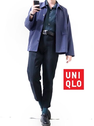 Ryooo使用「ユニクロ（オープンカラーシャツ（長袖））」的時尚穿搭