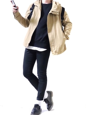 「Dr. Martens（ドクターマーチン）のDr.Martens / ドクターマーチン 1461 3EYE GIBSON SHOE 3ホール ギブソン シューズ ブーツ（ブーツ）」を使った、Ryoooさん（メンズ・177cm）の春コーディネート