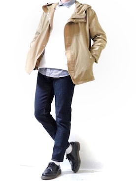 「Dr. Martens（ドクターマーチン）のDr.Martens / ドクターマーチン 1461 3EYE GIBSON SHOE 3ホール ギブソン シューズ ブーツ（ブーツ）」を使った、Ryoooさん（メンズ・177cm）の春コーディネート