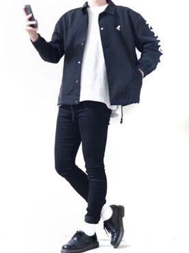 「KANGOL（カンゴール）のアイテム（ナイロンジャケット）」を使った、Ryoooさん（メンズ・177cm）の春コーディネート