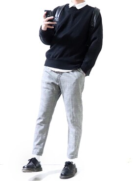 「Dr. Martens（ドクターマーチン）のDr.Martens / ドクターマーチン 1461 3EYE GIBSON SHOE 3ホール ギブソン シューズ ブーツ（ブーツ）」を使った、Ryoooさん（メンズ・177cm）の春コーディネート