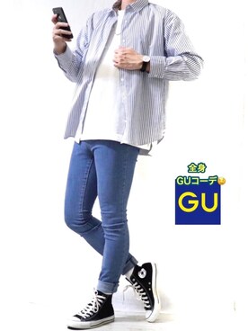 Gu ストレッチプラススキニージーンズａを使ったメンズ人気ファッションコーディネート Wear