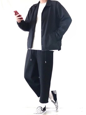 「Guess（ゲス）のアイテム（スリッポン）」を使った、Ryoooさん（メンズ・177cm）の春コーディネート