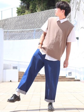 「Dr. Martens（ドクターマーチン）のDr.Martens / ドクターマーチン 1461 3EYE GIBSON SHOE 3ホール ギブソン シューズ ブーツ（ブーツ）」を使った、Ryoooさん（メンズ・178cm）の夏コーディネート