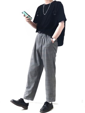 「Dr. Martens（ドクターマーチン）のDr.Martens / ドクターマーチン 1461 3EYE GIBSON SHOE 3ホール ギブソン シューズ ブーツ（ブーツ）」を使った、Ryoooさん（メンズ・178cm）の夏コーディネート