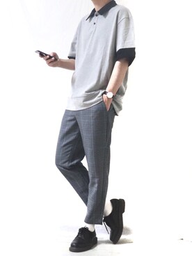 「Dr. Martens（ドクターマーチン）のDr.Martens / ドクターマーチン 1461 3EYE GIBSON SHOE 3ホール ギブソン シューズ ブーツ（ブーツ）」を使った、Ryoooさん（メンズ・177cm）の夏コーディネート