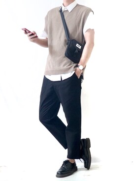 「Dr. Martens（ドクターマーチン）のDr.Martens / ドクターマーチン 1461 3EYE GIBSON SHOE 3ホール ギブソン シューズ ブーツ（ブーツ）」を使った、Ryoooさん（メンズ・177cm）の夏コーディネート