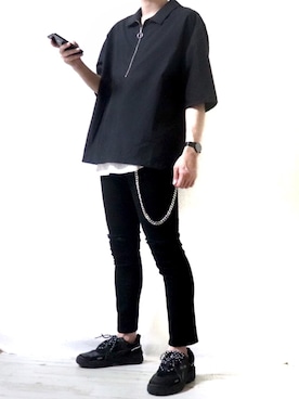 「SPINNS(スピンズ)のアイテム(ウォレットチェーン)」を使った、Ryoooさん(メンズ・177cm)の夏コーディネート