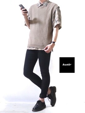 「Dr. Martens（ドクターマーチン）のDr.Martens / ドクターマーチン 1461 3EYE GIBSON SHOE 3ホール ギブソン シューズ ブーツ（ブーツ）」を使った、Ryoooさん（メンズ・177cm）の夏コーディネート