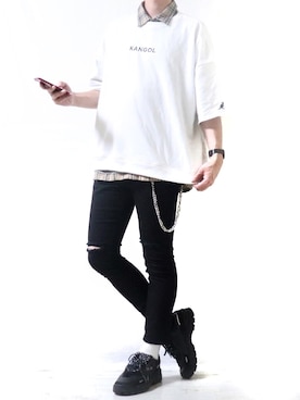 「SPINNS(スピンズ)のアイテム(ウォレットチェーン)」を使った、Ryoooさん(メンズ・177cm)の夏コーディネート