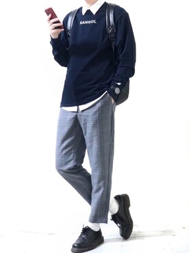 「Dr. Martens（ドクターマーチン）のDr.Martens / ドクターマーチン 1461 3EYE GIBSON SHOE 3ホール ギブソン シューズ ブーツ（ブーツ）」を使った、Ryoooさん（メンズ・177cm）の夏コーディネート