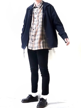 「Dr. Martens（ドクターマーチン）のDr.Martens / ドクターマーチン 1461 3EYE GIBSON SHOE 3ホール ギブソン シューズ ブーツ（ブーツ）」を使った、Ryoooさん（メンズ・178cm）の夏コーディネート