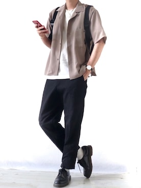 「Dr. Martens（ドクターマーチン）のDr.Martens / ドクターマーチン 1461 3EYE GIBSON SHOE 3ホール ギブソン シューズ ブーツ（ブーツ）」を使った、Ryoooさん（メンズ・177cm）の夏コーディネート