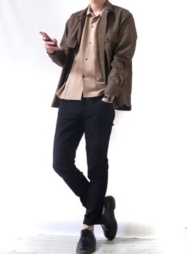 「Dr. Martens（ドクターマーチン）のDr.Martens / ドクターマーチン 1461 3EYE GIBSON SHOE 3ホール ギブソン シューズ ブーツ（ブーツ）」を使った、Ryoooさん（メンズ・178cm）の秋コーディネート
