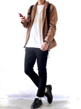 「EDWIN」｜「アイテム（ブルゾン）」を使った、Ryoooさん（メンズ・178cm）の秋コーディネート