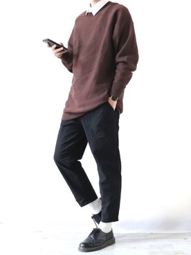 「Dr. Martens（ドクターマーチン）のDr.Martens / ドクターマーチン 1461 3EYE GIBSON SHOE 3ホール ギブソン シューズ ブーツ（ブーツ）」を使った、Ryoooさん（メンズ・178cm）の秋コーディネート