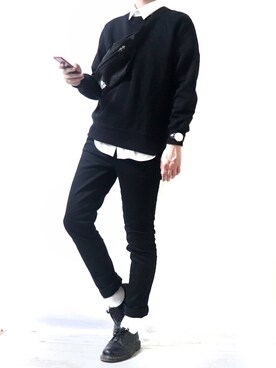 「Dr. Martens（ドクターマーチン）のDr.Martens / ドクターマーチン 1461 3EYE GIBSON SHOE 3ホール ギブソン シューズ ブーツ（ブーツ）」を使った、Ryoooさん（メンズ・178cm）の秋コーディネート
