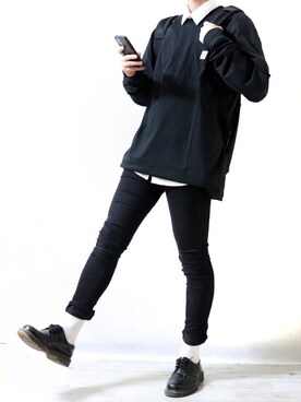 「Dr. Martens（ドクターマーチン）のDr.Martens / ドクターマーチン 1461 3EYE GIBSON SHOE 3ホール ギブソン シューズ ブーツ（ブーツ）」を使った、Ryoooさん（メンズ・178cm）の秋コーディネート