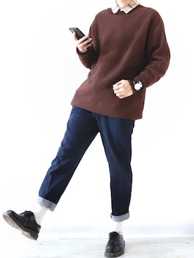 「Dr. Martens（ドクターマーチン）のDr.Martens / ドクターマーチン 1461 3EYE GIBSON SHOE 3ホール ギブソン シューズ ブーツ（ブーツ）」を使った、Ryoooさん（メンズ・178cm）の秋コーディネート