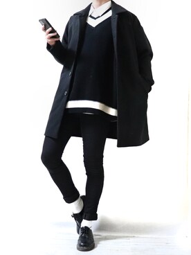 「Dr. Martens（ドクターマーチン）のDr.Martens / ドクターマーチン 1461 3EYE GIBSON SHOE 3ホール ギブソン シューズ ブーツ（ブーツ）」を使った、Ryoooさん（メンズ・178cm）の秋コーディネート
