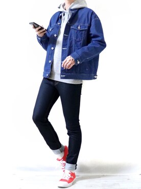 「Guess（ゲス）のアイテム（スニーカー）」を使った、Ryoooさん（メンズ・178cm）の秋コーディネート