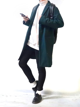 「Dr. Martens（ドクターマーチン）のDr.Martens / ドクターマーチン 1461 3EYE GIBSON SHOE 3ホール ギブソン シューズ ブーツ（ブーツ）」を使った、Ryoooさん（メンズ・178cm）の冬コーディネート