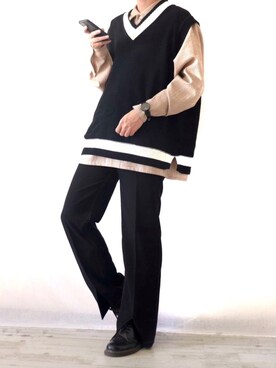 「Dr. Martens（ドクターマーチン）のDr.Martens / ドクターマーチン 1461 3EYE GIBSON SHOE 3ホール ギブソン シューズ ブーツ（ブーツ）」を使った、Ryoooさん（メンズ・178cm）の冬コーディネート