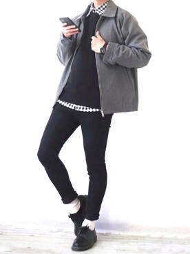「Dr. Martens（ドクターマーチン）のDr.Martens / ドクターマーチン 1461 3EYE GIBSON SHOE 3ホール ギブソン シューズ ブーツ（ブーツ）」を使った、Ryoooさん（メンズ・178cm）の冬コーディネート