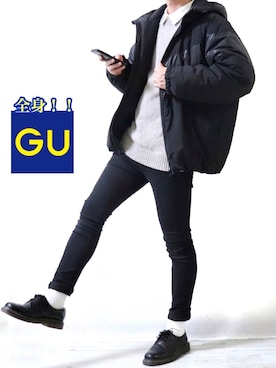 「Dr. Martens（ドクターマーチン）のDr.Martens / ドクターマーチン 1461 3EYE GIBSON SHOE 3ホール ギブソン シューズ ブーツ（ブーツ）」を使った、Ryoooさん（メンズ・178cm）の冬コーディネート